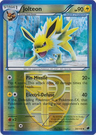 Jolteon (Team Plasma) - 34/116 - Reverse
