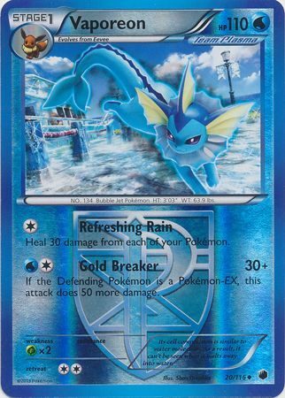 Vaporeon (Team Plasma) - 20/116 - Reverse