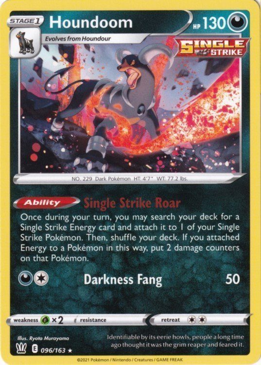 Single Strike Urshifu VMAX - League Battle Deck - Houndoom 096/163 - Non Holo