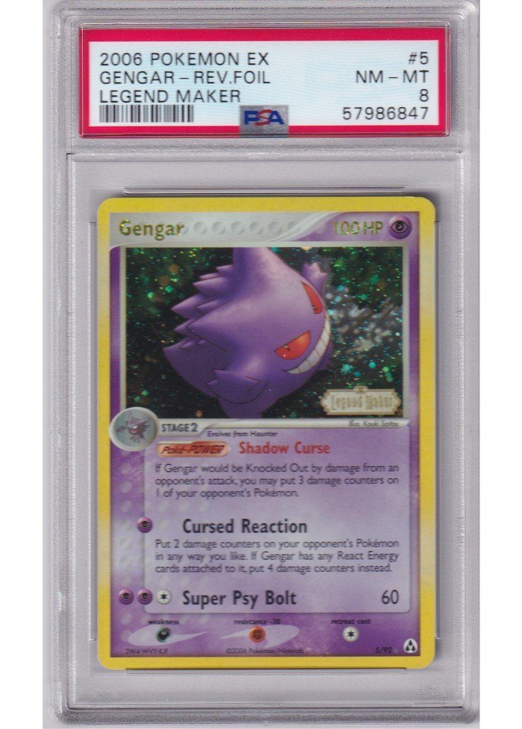 Gengar 5/92 Reverse Foil PSA 8
