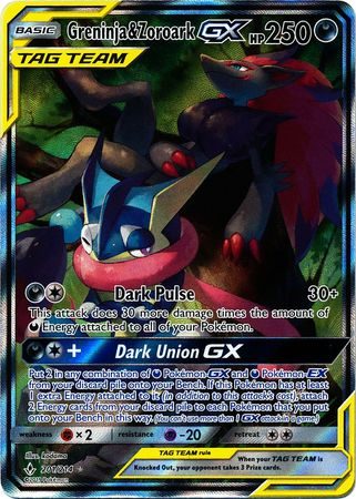 Greninja & Zoroark-GX - 200/214 - Pokemon enkeltkort fra S&M