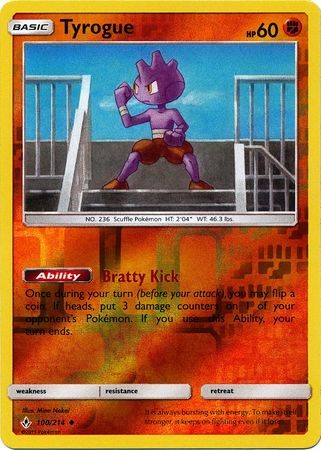 Tyrogue - 100/214 - Reverse