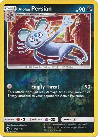 Alolan Persian - 119/214 - Reverse