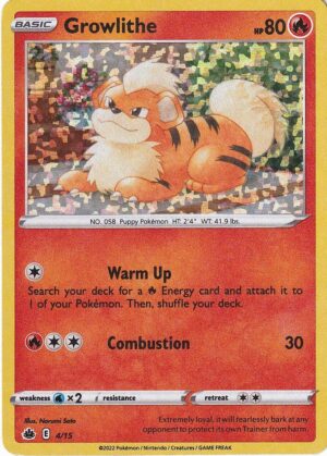 Growlithe - 4/15 (Holo) - McDonald's Promo - Pokemon McDonald's Collection 2022