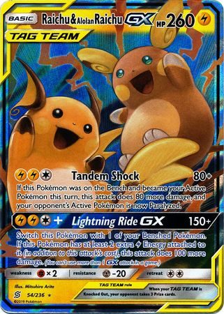 Raichu & Alolan Raichu GX – 54/236