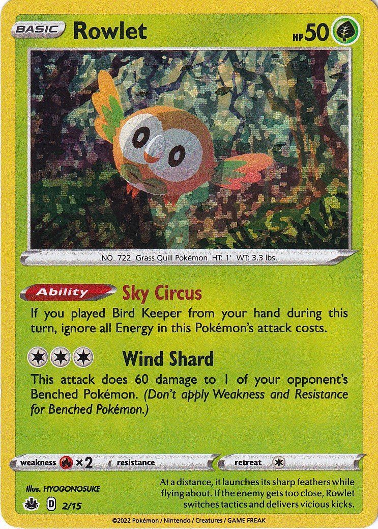 Rowlet - 2/15 (Holo) - McDonald's Promo - Pokemon McDonald's Collection 2022