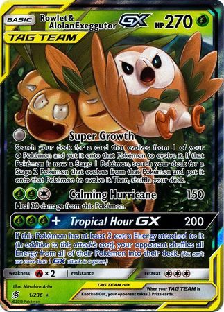 Rowlet & Alolan Exeggutor GX – 1/236