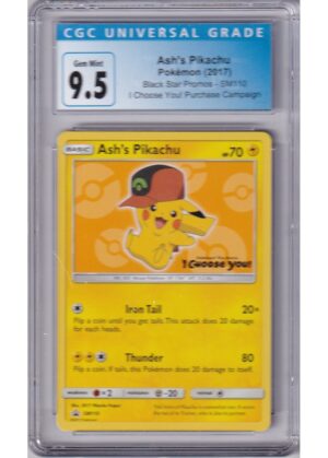 Ash's Pikachu SM110 cgc 9.5