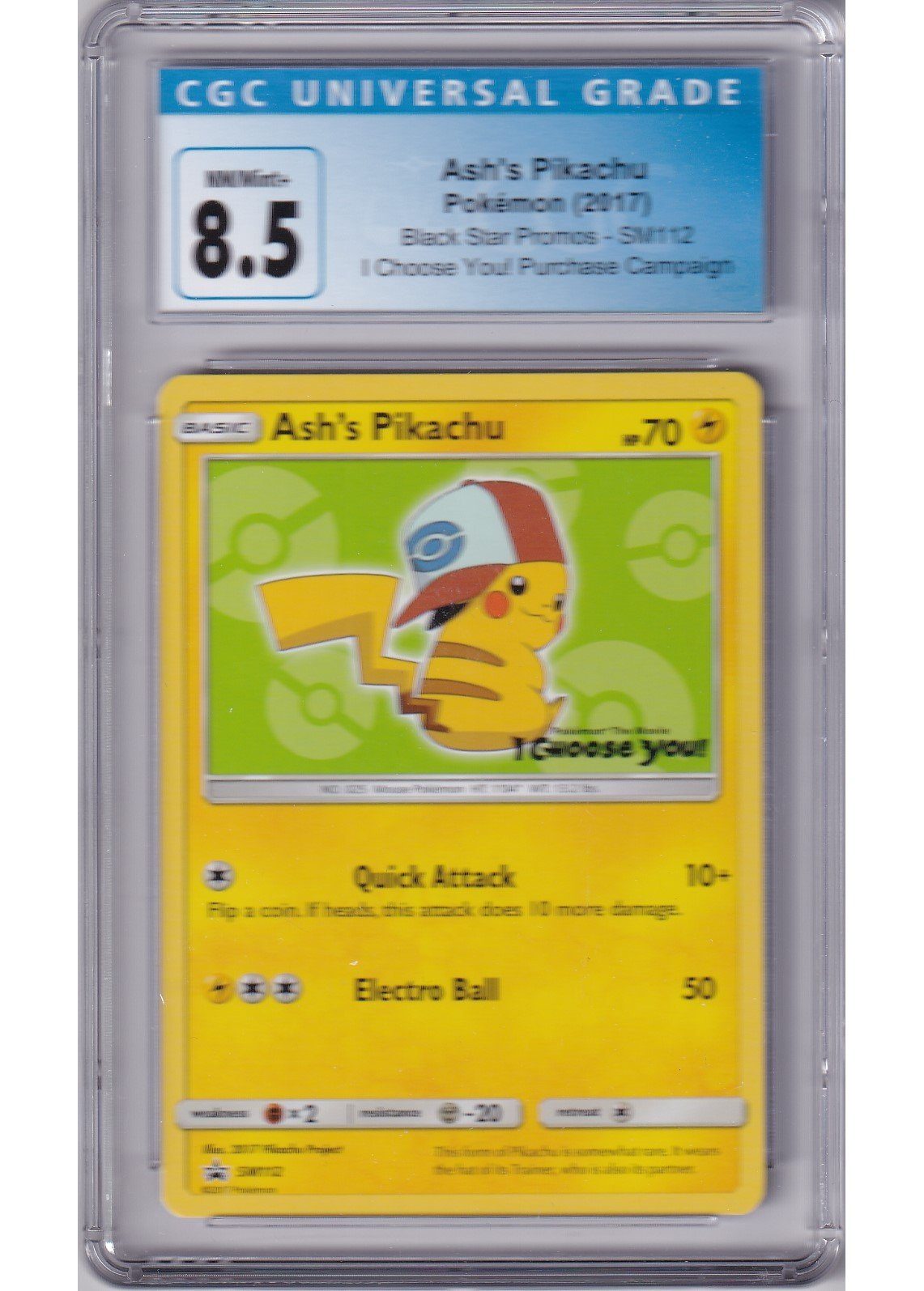 Ash's Pikachu SM112 CGC 8.5