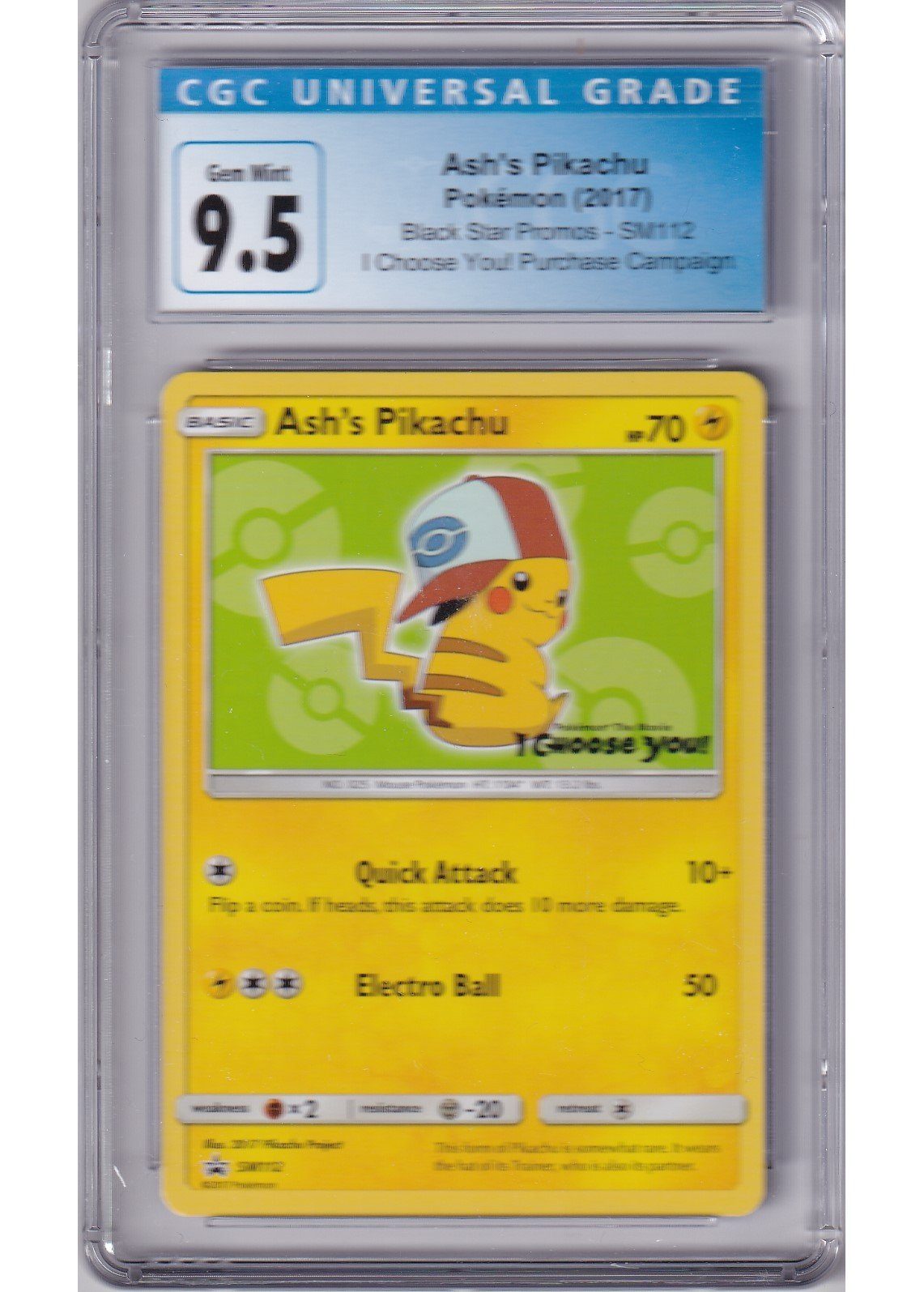 Ash's Pikachu SM112 CGC 9.5