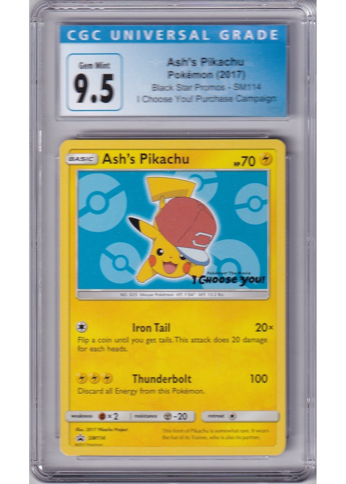 Ash's Pikachu SM114 CGC 9.5