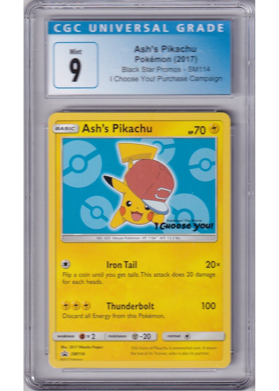 Ash's Pikachu SM114 CGC 9