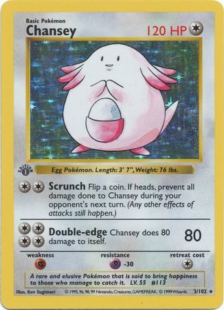 Chansey - 3/102 - 1st Edition (Holo)