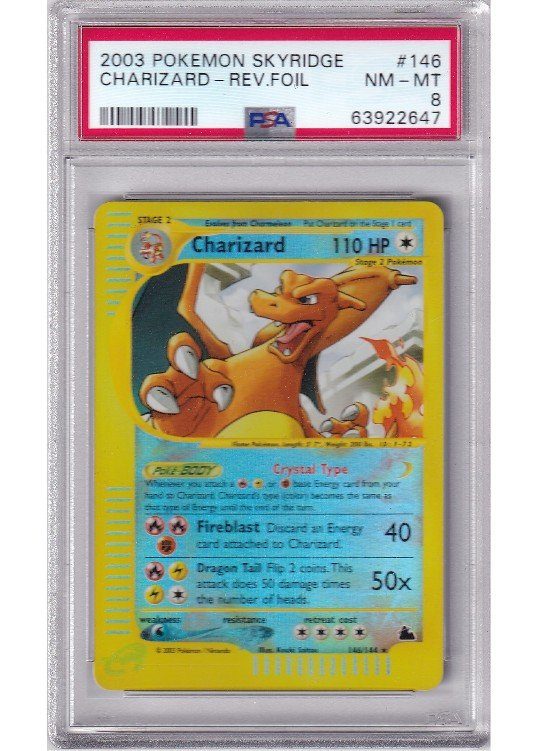 Charizard 146/144 Reverse Foil PSA 8