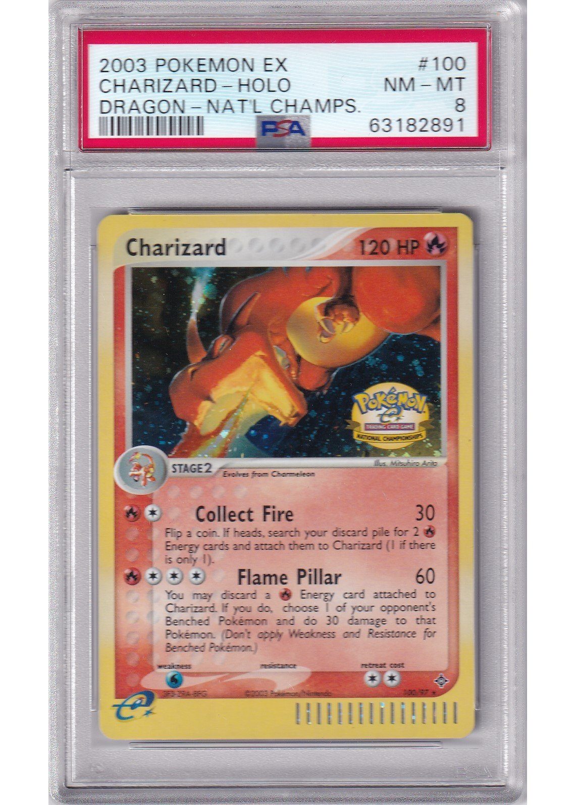 Charizard National Championship Stamp 100/97 PSA 8