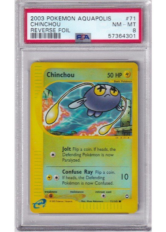 Chinchou 71/147 Reverse Foil PSA 8
