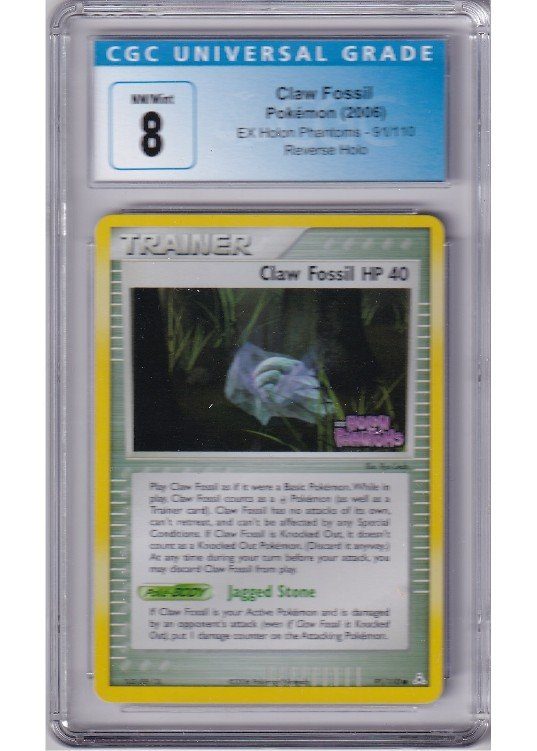 Claw Fossil 91/110 Reverse Foil CGC 8