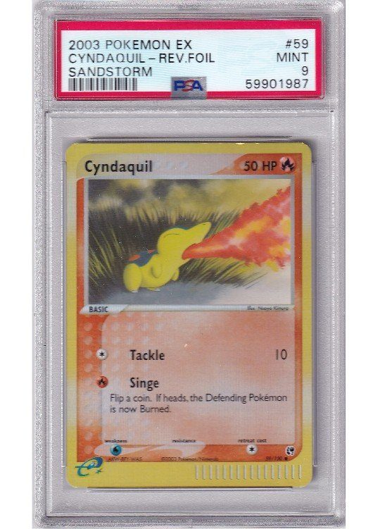 Cyndaquil 59/100 Reverse Foil PSA 9