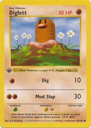 Diglett – 47/102 – 1st Edition