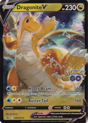 Dragonite VSTAR Premier Deck Holder Collection (Pokemon GO) - Dragonite V SWSH235 - Pokemon Sword & Shield Promo kort