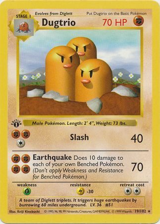Dugtrio - 19/102 - 1st Edition