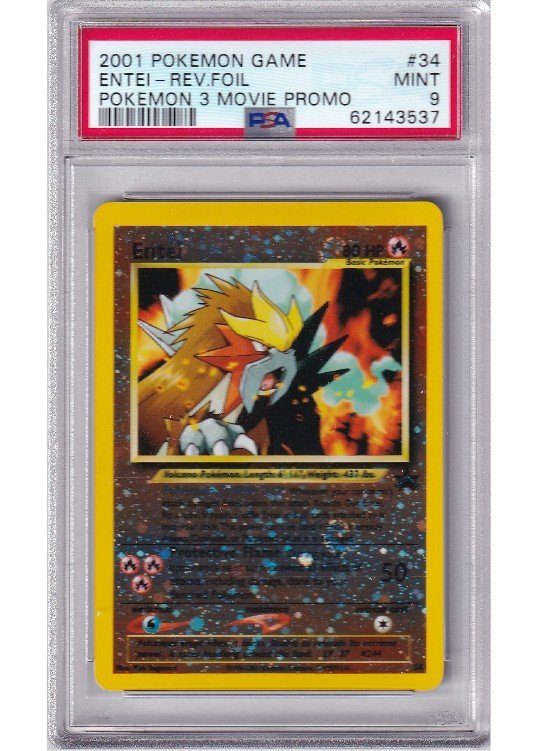 Entei – 34 – Reverse Foil – PSA 9