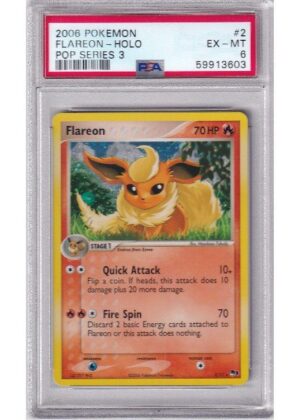 Flareon Cosmos Holo 2/17 PSA 6