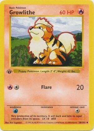 Growlithe - 28/102 - 1st Edition
