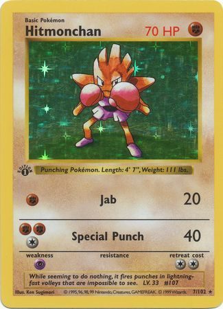 Hitmonchan – 7/102 – 1st Edition (Holo)