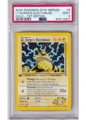 Lt. Surge's Electabuzz 6/132 1st Edition PSA 9