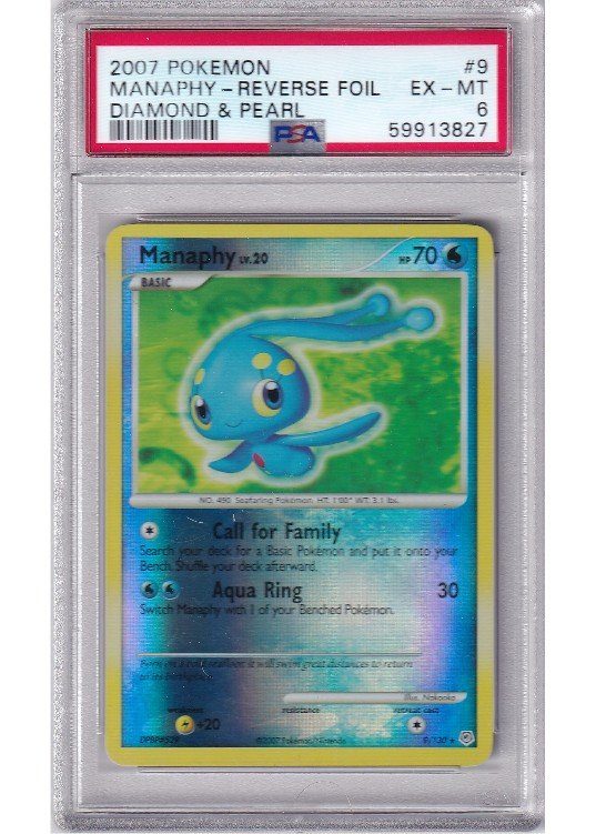 Manaphy 9/130 Reverse Foil PSA 6