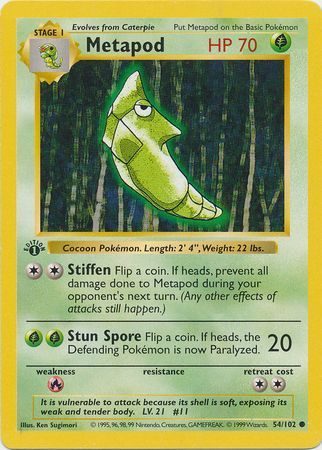 Metapod - 54/102 - 1st Edition