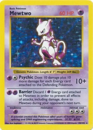 Mewtwo – 10/102 – Shadowless (Holo)