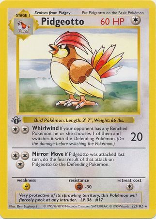Pidgeotto - 22/102 - 1st Edition