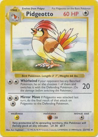 Pidgeotto - 22/102 - Shadowless