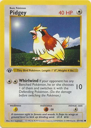 Pidgey – 57/102 – 1st Edition