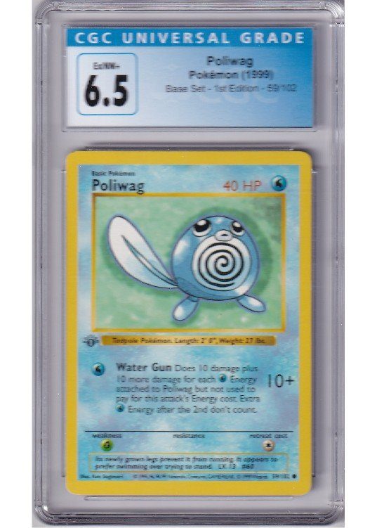 Poliwag – 59/102 – 1st Edition – CGC 6.5