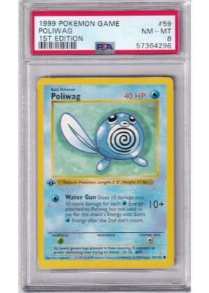 Poliwag 59/102 1st Edition PSA 8