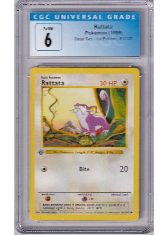 Rattata – 61/102 – 1st Edition – CGC 6