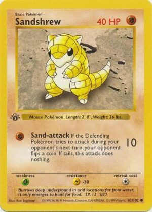 Sandshrew - 62/102 - 1st Edition