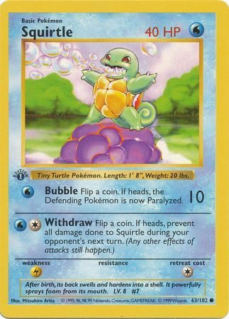 Squirtle – 63/102 – 1st Edition