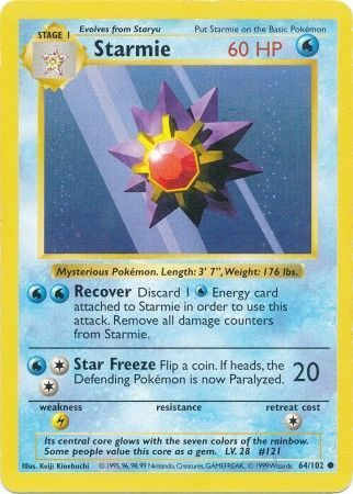 Starmie – 64/102 – Shadowless