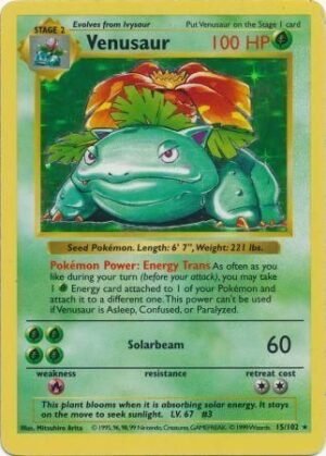 Venusaur - 15/102 - Shadowless (Holo)
