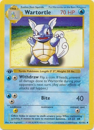 Wartortle – 42/102 – 1st Edition