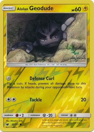 Alolan Geodude - 32/111 - Reverse