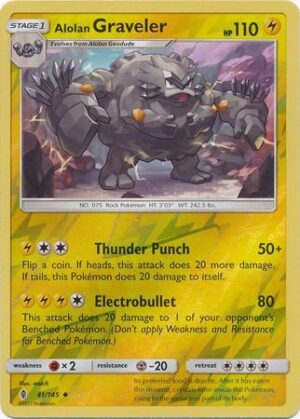 Alolan Graveler - 41/145 - Reverse