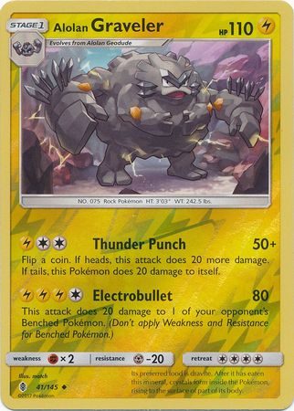 Alolan Graveler - 41/145 - Reverse
