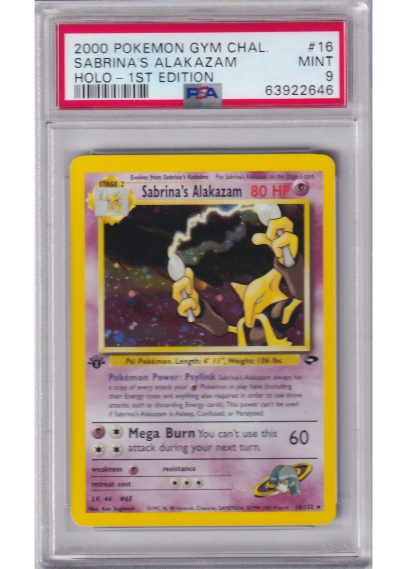 Sabrina's Alakazam 16/132 1st Edition PSA 9