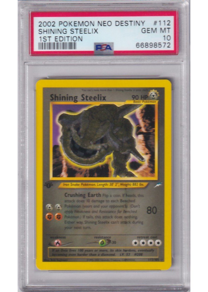 Shining Steelix 112/105 1st Edition PSA 10
