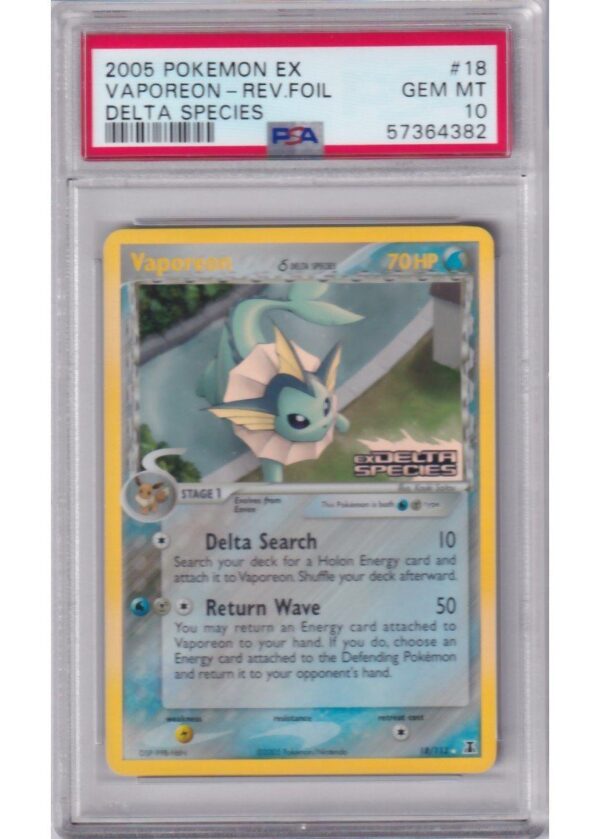 Vaporeon δ 18/113 Reverse Foil PSA 10